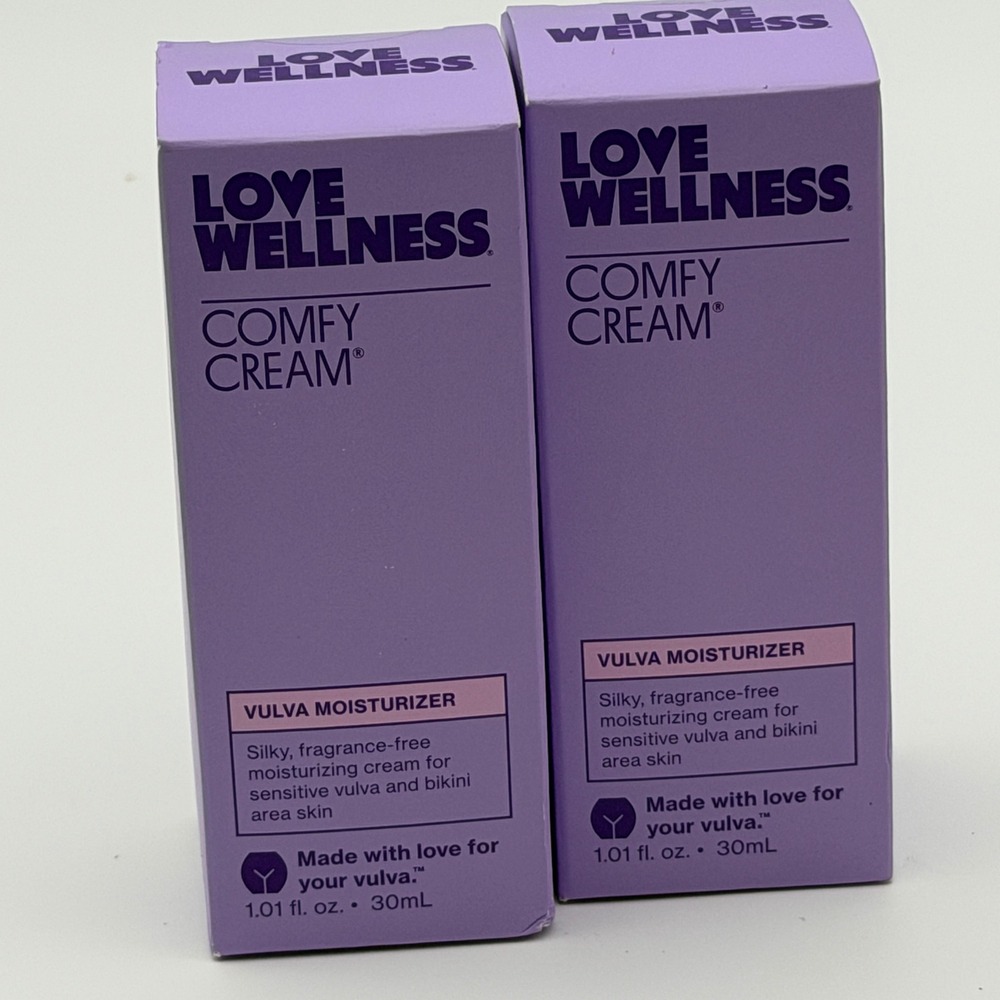 Love Wellness Comfy Cream Vulva Moisturizer 1.01oz‎ 30mL 2 Pack New Boxed